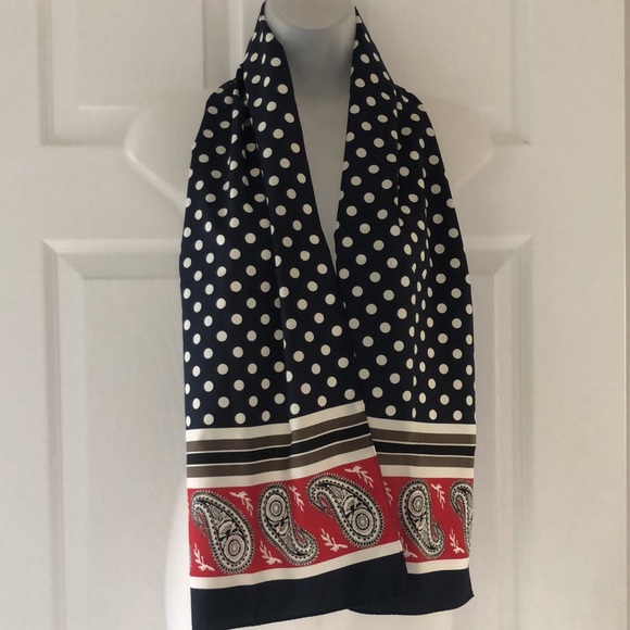 Jones New York Retro VTG Oblong Double Layer Polka Dot, Paisley Print. Unisex - Picture 6 of 9